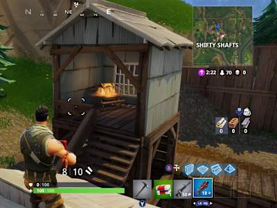 A screenshot from the new Shifty Shafts location in Fortnite: Battle Royale.