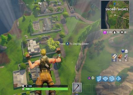 Aim to land on the northern mansion in Snobby Shores