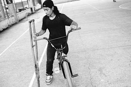 Julián Molina does a trick while filming Ride to Live