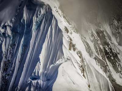 Climbers scale Mount Huntington, Alaska, United States shot by Tim Kemple part of 2016 Red Bull Illume.