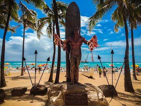 Duke Kahanamoku Statue in Waikiki.