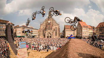 Red Bull District Ride - Brandon Semenuk - Backflip Barspin One Foot Cannon