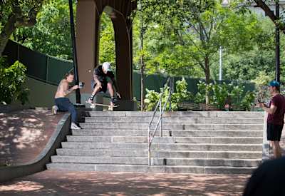  Zion Wright skating at the Brooklyn Banks