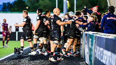 Tom Christie celebrates last-minute winner against Sale Sharks