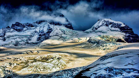 A view of the glacier on Mount Tronador in Argentina.