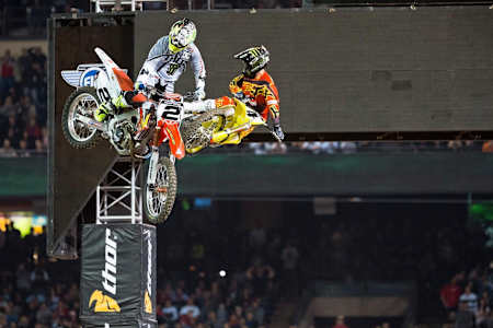 Jeremy Mcgrath y Ricky Carmichael en Anaheim 2. AMA Supercross 2014