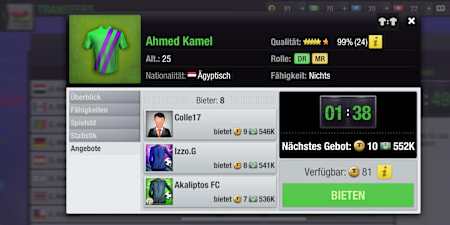 Captura de pantalla de Top Eleven Football Manager.