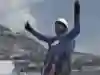 Kaspar Henny after reaching the goal in Monaco