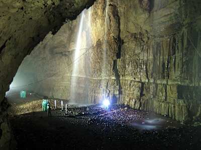 Yorkshire's Gaping Gill forms part of the UK's largest cave system