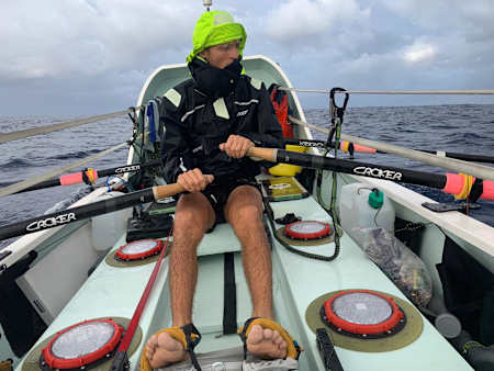 Lachlan Maclean rowing across the Atlantic