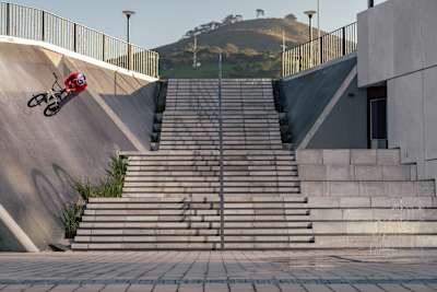 Murray Loubser performs a wallride in Cape Town, South Africa on March 1, 2019