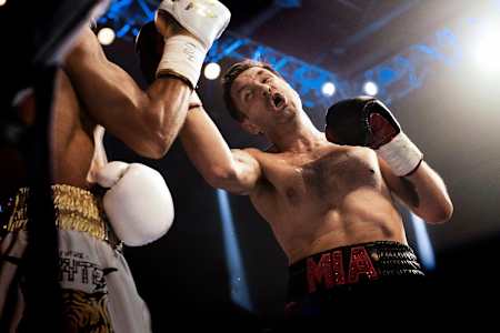 British actor Paddy Considine in a fight scene in Journeyman, a film he also wrote and directed.