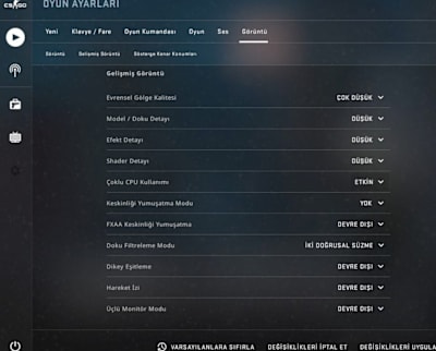 Oyun ayarları