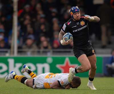 Nowell pictured in full flight for Exeter Chiefs