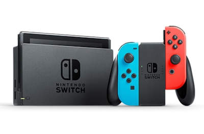 A promotional photo of the Nintendo Switch console.
