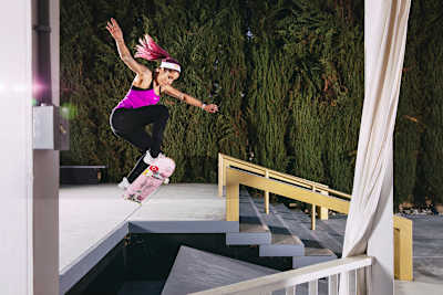 “You can just be creative,” says Bufoni of her backyard setup.