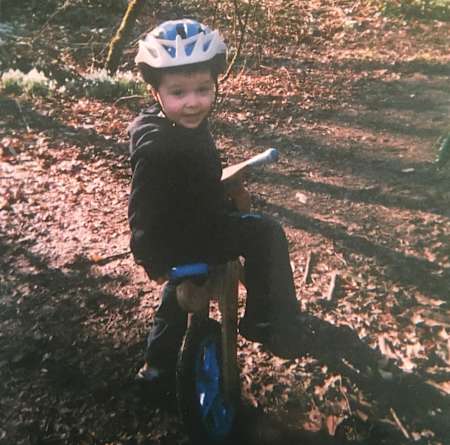 Scott Ogden on his push bike