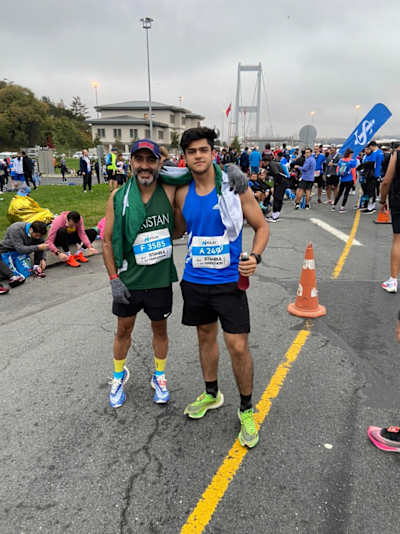 Danish Raza with Amin Mukaty at Istanbul Marathon