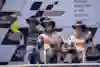 Valentino Rossi, Marc Marquez und Dani Pedrosa auf dem Podium des Red Bull Grand Prix of the Americas in Austin, TX, 2017.