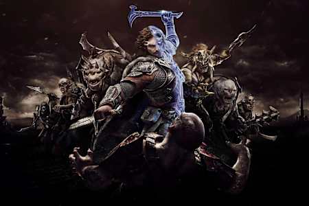 A promotional image for the Middle-earth: Shadow of War video game by Warner Bros and Monolith