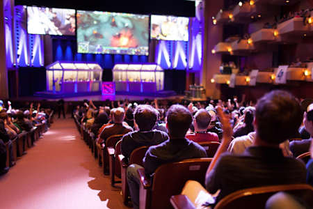 A photo of the crowd watching the action at The International 2.