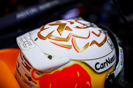 Verstappen'in Schuberth kaskının üst kısmı