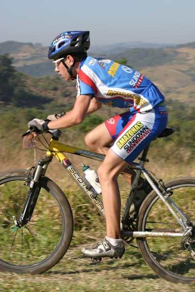 Henrique Avancini pictured on his mountain biker as a youngster during a training day.