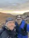 South African trail runner Ryan Sandes with a member of his support crew in Lesotho.