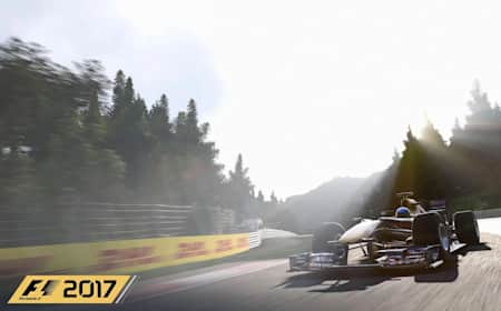 A shot of the Red Bull RB13 on track in F1 2017
