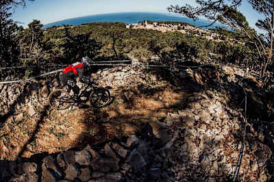 A competitor takes to the Losinj Downhill World Cup course in 2018.