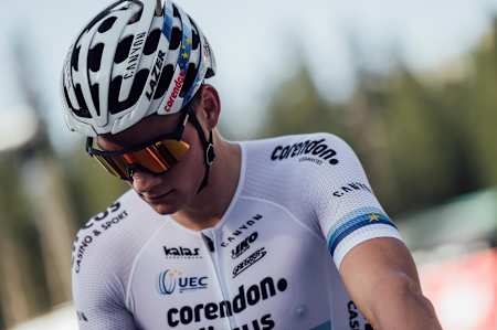 Mathieu Van der Poel as seen before the start of the XCC race at the UCI XCO World Cup at Lenzerheide, Switzerland, on August9, 2019.