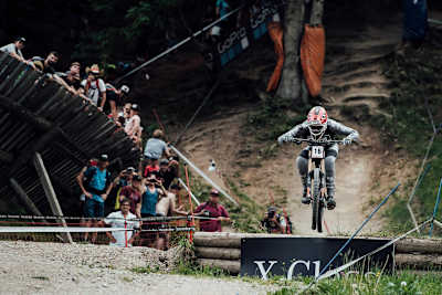 Greg Minnaar durante la UCI Copa del Mundo MTB de Descenso en Leogang, Austria, el 9 de junio de 2019.