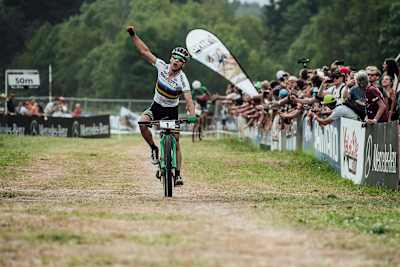 Nino Schurter at the XCO Val di Sole World Cup in 2018.