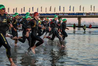 The start of a swim event