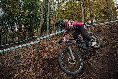 Tracey Hannah performs at UCI DH World Cup in  Lousã in 2021