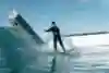 Julian Wilson gets into difficulty while surfing at the URBNSURF wave pool in Melbourne during his The Rail Project.