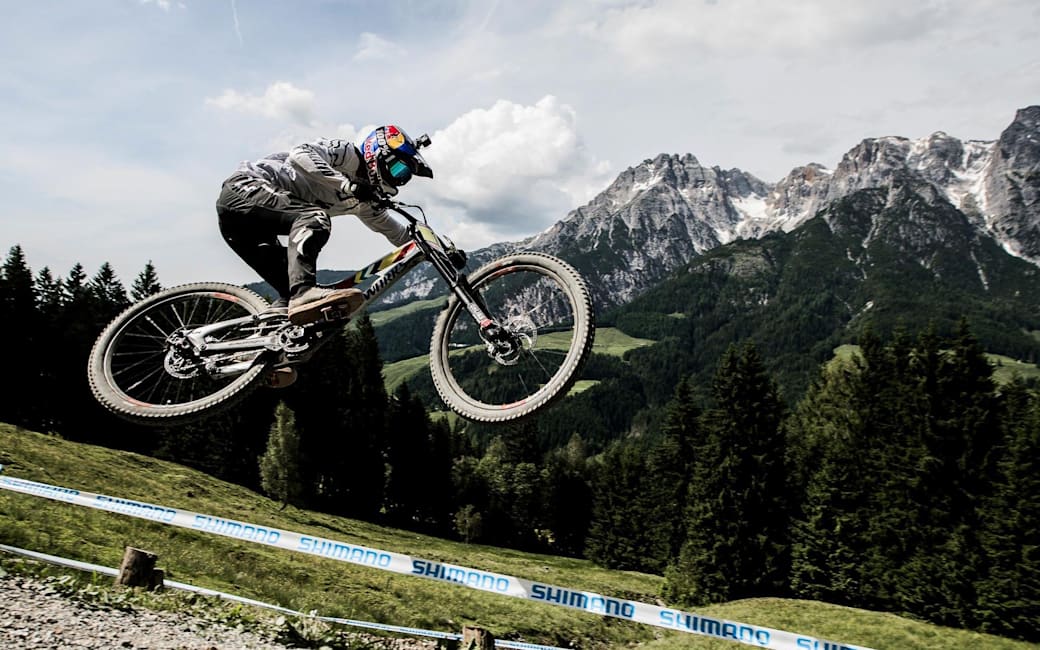 downhill racing mountain bike