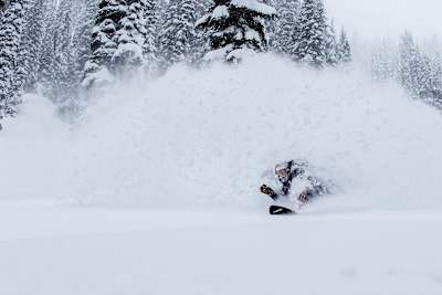 Bryan Fox riding powder in Depth Perception.