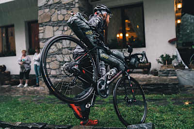 This rider has his on-bike storage options fully covered.
