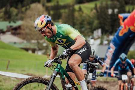 Henrique Avancini as seen racing at the UCI XCO World Championships in Leogang, Austria, on October 10, 2020.