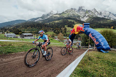 Emily Batty rides at Leogang MTB World Champs 2020.
