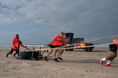 The England rugby squad carry out a Red Bull training session