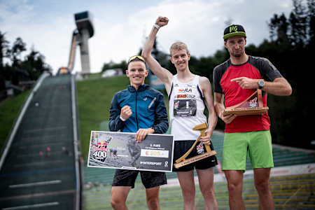 Das Männer-Podest: Sieger Jakob Mayer, Niklas Brantner und Jakub Siarnik