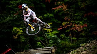 Finn Iles rides at the Mercedes-Benz UCI MTB World Championships in Mont Sainte Anne, Canada in September 1, 2019.