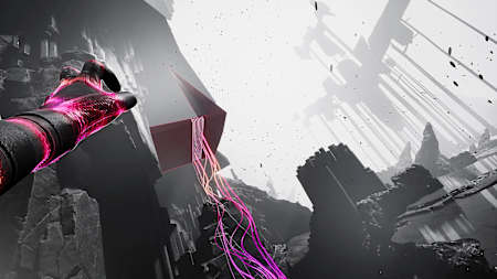 Screenshot aus Synapse für PlayStation VR2 zeigt die Spielfigur bei der Verwendung von Telekinse-Fähigkeiten.