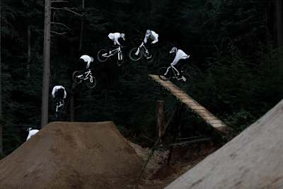 Brandon Semenuk does a triple truck driver during filming of Aim.