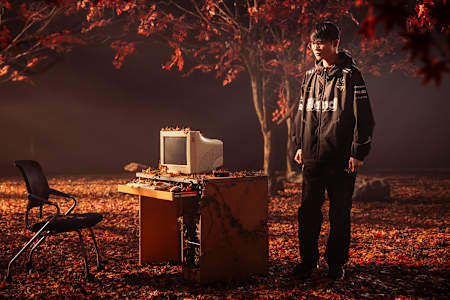 Lee "Faker" Sang-hyeok in action during Worlds 2023