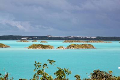 Chalk Sound and uniform turquoise water. Taken February, 2011 in Chalk Sound, Providenciales, Turks and Caicos.