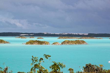 Chalk Sound and uniform turquoise water. Taken February, 2011 in Chalk Sound, Providenciales, Turks and Caicos.