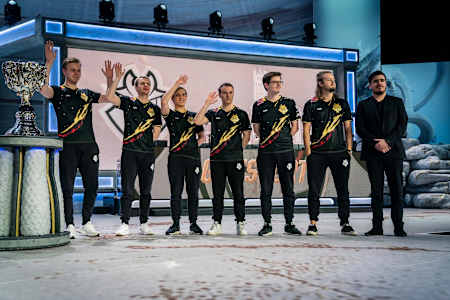 A photo of the G2 Esports team at Worlds 2019
